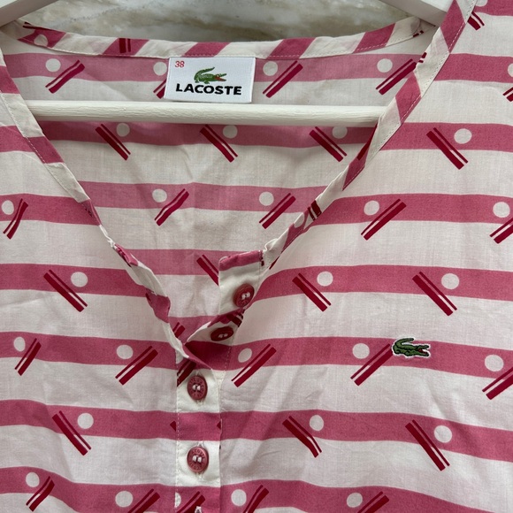 Authentic Lacoste Top White & Pink Size 38 - Picture 2 of 5